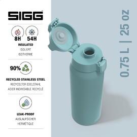 SIGG - Insulated Water Bottle - Shield Therm One Morning Blue - Suitable For Carbonated Beverages - Leakproof - Dishwasher Safe - BPA Free - 90% Recycled Stainless Steel - Pink - 25 Oz
