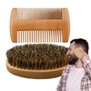 Beard Comb and Brush Set,Natural Boar Bristle Beard Mustache Brush