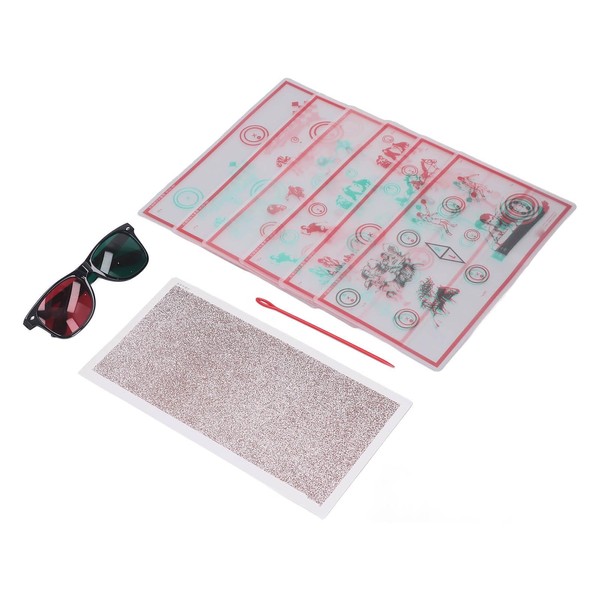 Red Green Stereo Test, Eye Training Low Vision Test Chart,