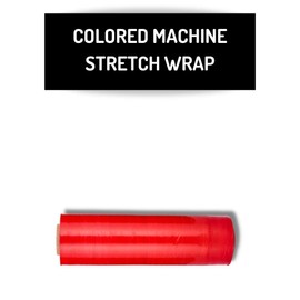 PSBM Red Tinted Machine Stretch Wrap, 1 Pack, 20 Inch x 5000 Feet, 63 Gauge, Plastic Cling Color Stretch Film Rolls for Packaging Packing Pallets