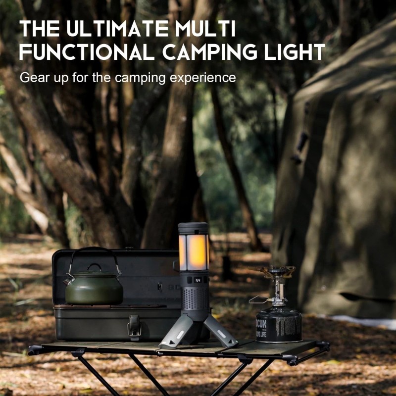 Tesmax Telescopic Camping Lights, Rechargeable Camping Lights with Stand