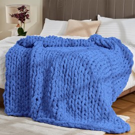 10 Pack Blue Jumbo Thick Yarn, Chenille Yarn for Crocheting, Chunky Yarn for Hand Knitting, Soft Plush Yarns, 240yds/70.5oz Super Bulky Blanket Crochet Yarns