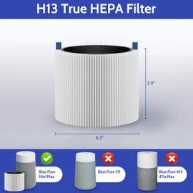 2 Pack Mini Max Replacement Filter Compatible with Blueair Blue Pure Mini Max Air Purifier, FMINI Replacement Filter for Mini Max Blue Pure Air Purifier, Premium H13 HEPA Particle + Carbon Filter