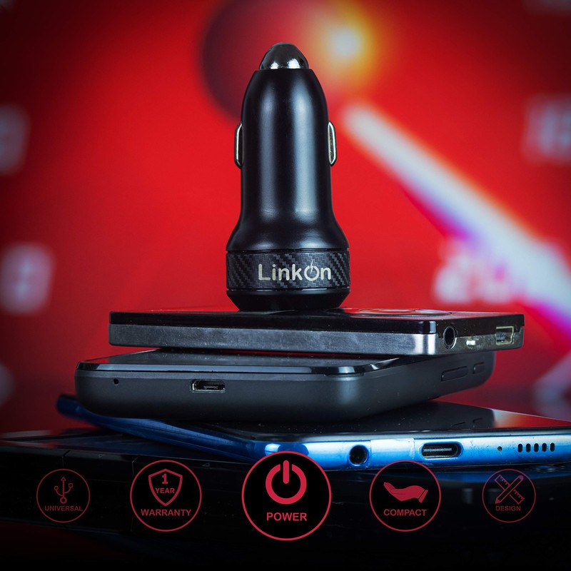 LinkOn 45W Car Charger, 27W USB-C PD3.0 and 18W USB-A