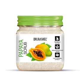 DR.RASHEL Papaya Scrub For Face & Body (380 ML) | All Skin |Cleanser For Deep Exfoliation | Dead Skin Remover| Tan Removal | Blackhead Remover