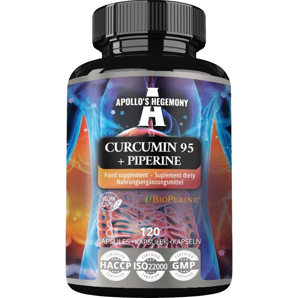 Curcumin 95 + Piperine 302mg per Capsule, High Strength Turmeric