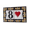 Spanish Flower Ceramic House Number Tiles 7.5cm x 3.5cm Filigree