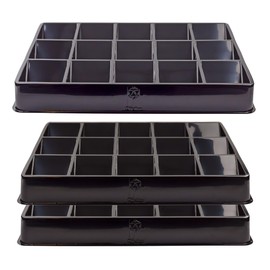 Toy Vault Trading Card Sorting Trays and Dealer Trays (3-Pack, 15-Slot); Large Black Card Tray Organizer for CCG Games and Board Games