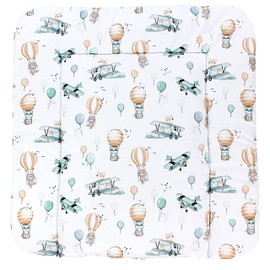 TupTam Baby Changing Mat Softly Padded Patterned, Foxes on The Plane, 70 x 70 cm