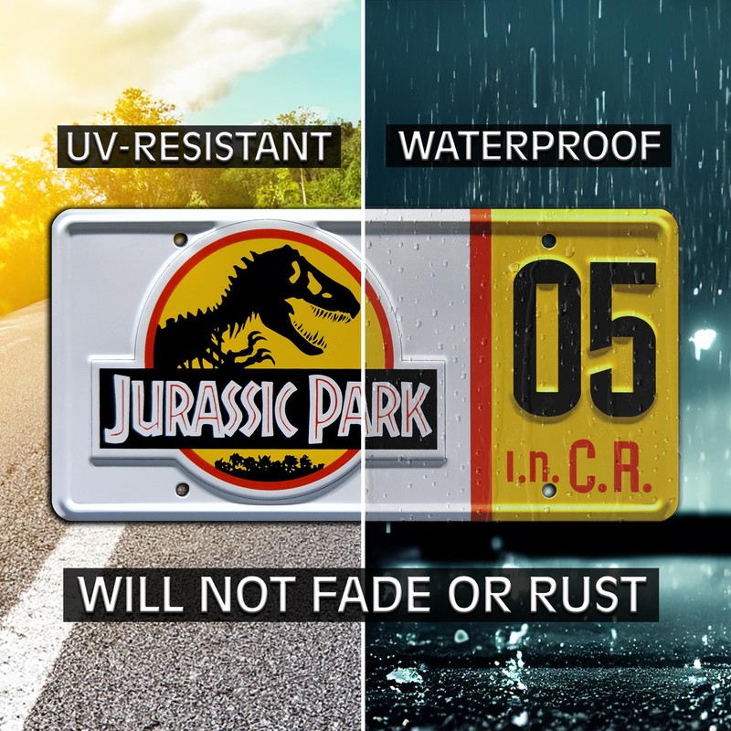 Jurassic Trilogy | Explorer #05 | Metal Stamped License Plate