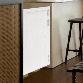 Cafe Door Swinging Pine Wood Saloon Half Door for Kitchen Partition Doorways Bar, Low Noise Dutch Door with Hinges (White, 23.6x35.4in)