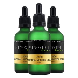 Tratamiento para cabello y barba unisex 10% con Biotina 3 Frascos