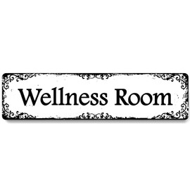 12x3 Inch Wellness Room Sign Door Wall PC Signage for Meditate Room Therapy Bussiness Relax Community