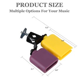 Jam Block Plastic Cow Bell Double Sambago Bell Latin Percussion Instrument | Jam Block Musical Percussion Instrument for Band Practice Festival Performance