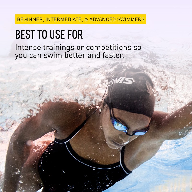 Finis Lightning - Gafas de natación (Adulto, Negro, Negro, Transparente,