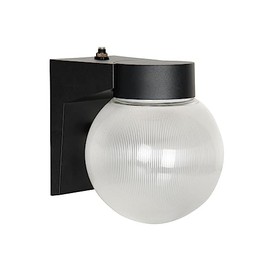 LUMINANCE LED 7-1/4" Porch Fixture Prismatic Globe 9W, 4000K, 850 Lm, Black/Clear F9941-31-1