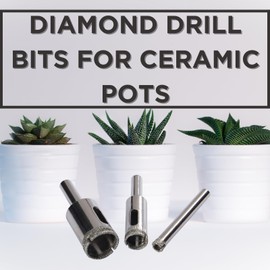 Drilax Diamond Drill Bit Set (3-Pc: 1/4", 1/2", 3/4") | for Ceramic, Porcelain Tile & Glass | Granite Hole Saw for Countertops & RO Filters | Multi-Material Diamond Coated Bits