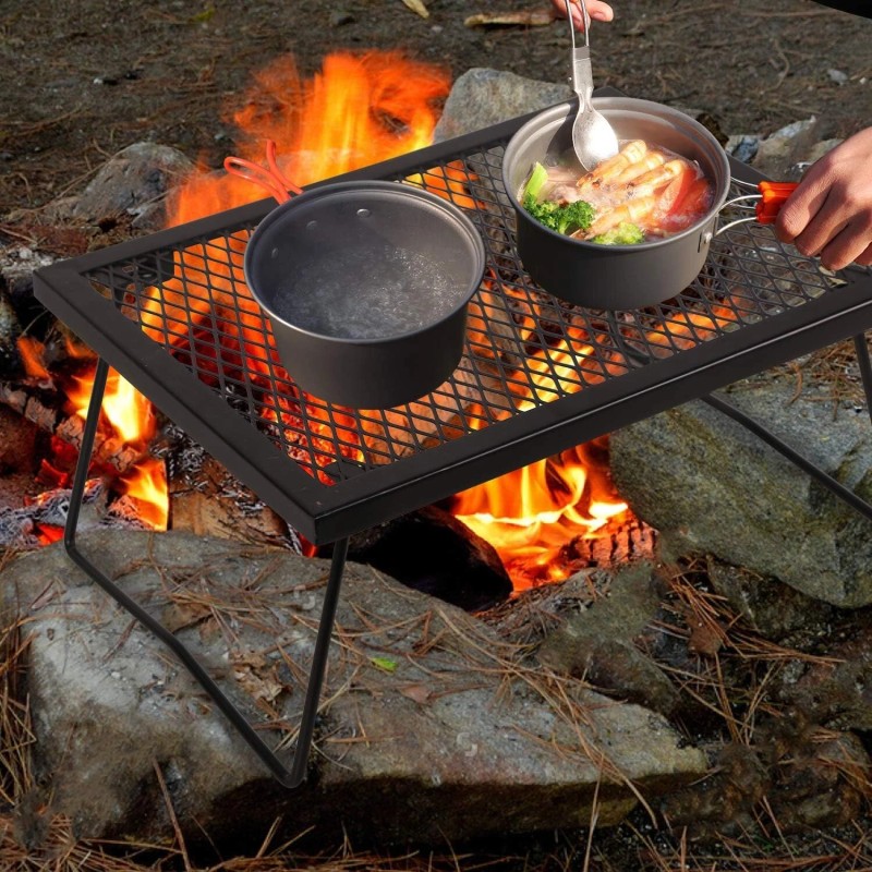 Durable 17"x12.2" Folding Campfire Grill – Ideal for Outdoor Cooking
