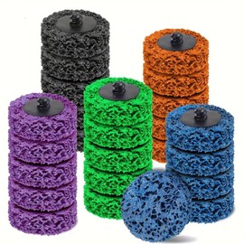 TSOAPX 25PCS 2 Inch Quick Change Strip Discs for Die Grinder & Drill - Paint Stripping Wheel, Rust & Oxidation Removal, Surface Prep Tools with 5 Grits (Blue/Green/Orange/Purple/Black)