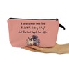 YULUENZE Wise Pug Mom Cosmetic Bag Pug Pattern Pink Small