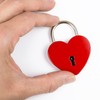 HMF Mini Decorative Padlock with Key in Heart Shape |