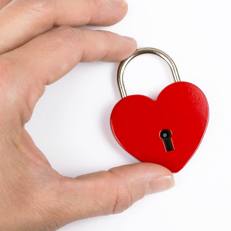 HMF Mini Decorative Padlock with Key in Heart Shape |