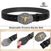 TRIWORKS Western Cowboy Cowgirl Belt for Men Western Buckle Belt