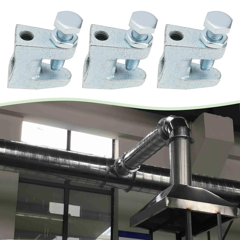 YINETTECH 10pcs M10 Beam Clamps Bracket Ductile Cast Iron Galvanized