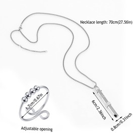 Breathing Necklace Stress Relief Mindful Necklace Relief Rings Relieve Stress Anxiety Necklace Whistle Necklace for Breathing Exercises Anxiety Relief Meditation Gift for Women Men