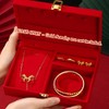 BAIWOVIS Chinese Wedding Jewelry Box for Groom, Double Happiness and