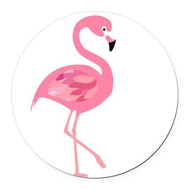 CafePress Flamingo 5.5" Round Car Magnet Magnetic Bumper Display