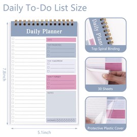 Newkita 30 Sheets Undated Daily Planner Memo Pad, 5.1x7.8 Inch To Do List Notebook, Multiple Functional Checklist Notepads for Office, School and Home (Blue)