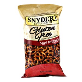 Snyder's of Hanover Certified Gluten Free Pretzels- 8 oz. Bags (Gluten Free Minis, 3 Bags)