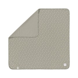 LÄSSIG Baby Cuddly Blanket GOTS Certified Soft Interlock Baby Blanket 80 x 80 cm Speckles Olive