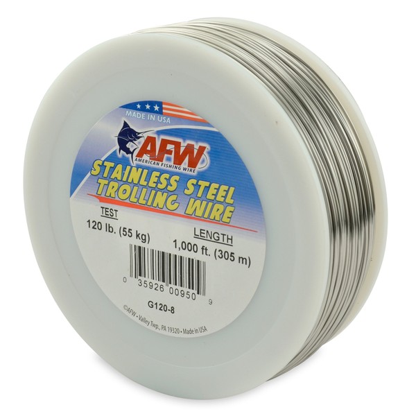 American Fishing Wire Stainless Steel Trolling Wire (Single Strand), Bright