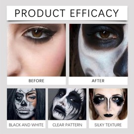 2PCS White Black Face Paint Stick,White Face Paint Makeup,Face Paint Black,Face Paint Sticks,Black + White Clown Makeup Face Body Paint Stick,Special Effects Makeup Kit,Easy To Color,Clown Makeup