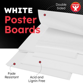 Hygloss Hygloss White Poster Board 22x28 Inch, 25-Pack - Blank Cardstock for School Supplies, Projects, Signs & Displays - Durable 12pt Thickness, Easy to Cut & Decorate - Versatile for Classrooms & Events