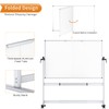 VIZ-PRO Double-Sided Mobile Whiteboard, 60 x 48 Inches, Magnetic Rolling