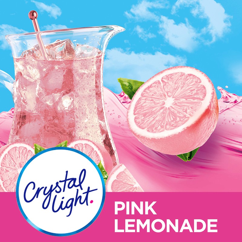 Crystal Light Pink Lemonade Powdered Drink Mix, Caffeinated, 2.9 Oz
