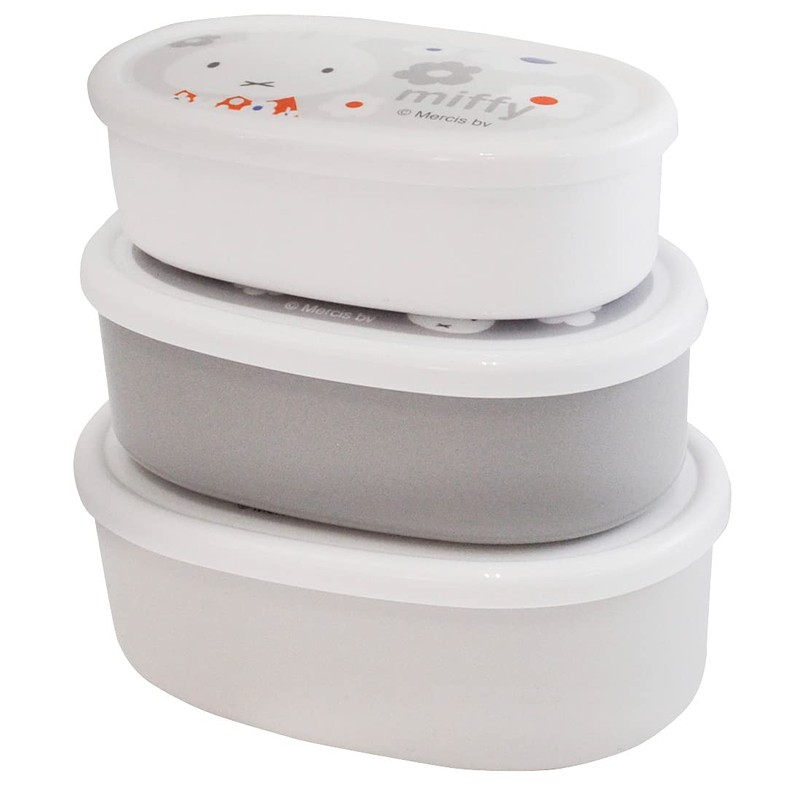 Skater SRS3SAG-A Antibacterial Bento Storage Containers, Set of 3, Miffy,