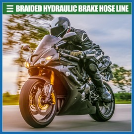 A ABSOPRO Universal Brake Hose Motorcycle ATV Dirt Bike Motocross Braided Hydraulic Brake Line Oil Hose Pipeline, 140cm, Durable, Metal, Black Army Green, 1 Set Item Replacement