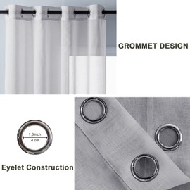 DWCN Voile Curtain Black Gradient Curtains for Living Room Eyelet Net Curtains for Windows Sheer Curtains for Bedroom Set of 2, 46 x 72 Inches