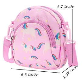 Choco Mocha Girls Purses for Kids Crossbody Bag Little Girls Cute Purse Bag Kids Gifts Age 3 4 5 6 7 8 9 10, Unicorn-pink-pink
