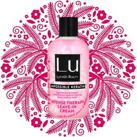 Lu LatinUs Beauty, Intense Therapy Crema Tratamiento Reparador con Keratina Vegana para Cabello Fuerte, Brillante y Saludable, 8 oz