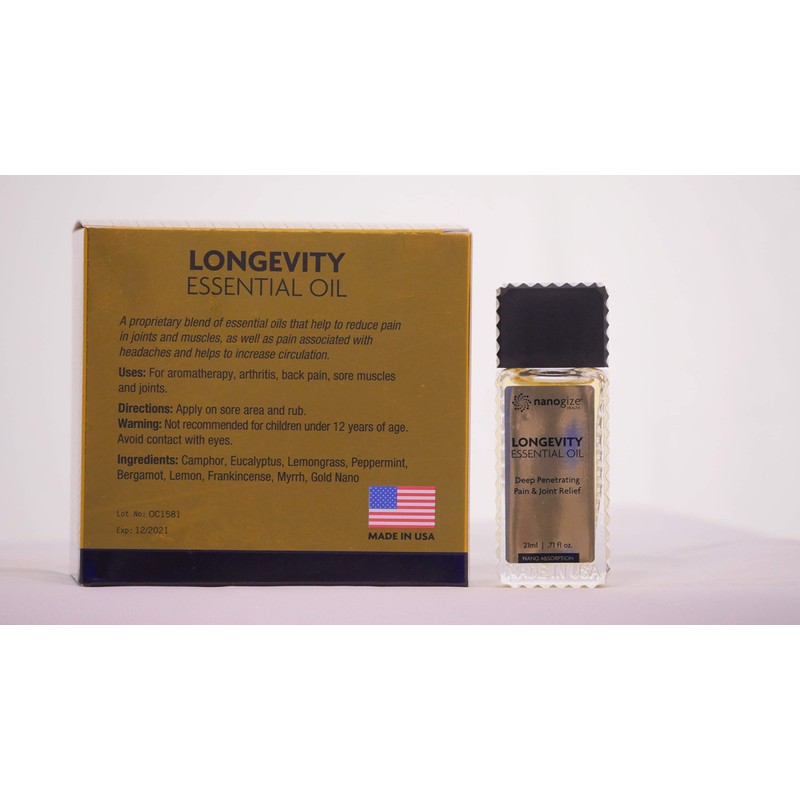 Nanogize Health Longevity Essential Oil Deep Penetrating 21mL/0.71fl oz. -