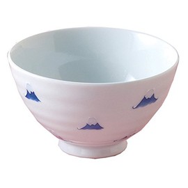 World Creation 15390 Indigo Flower Rice Bowl, Arita Ware, Fuji Crest, Blue