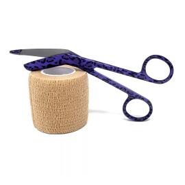 High Tech Instruments Medical Gauze Self Stick Adhesive 2" Wrap+5.5" Premium Bandage Scissors Purple