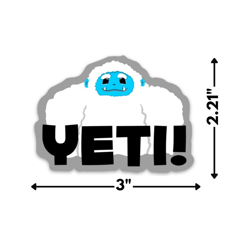 Yeti - Sticker, 3" Vinyl Sticker, Water Proof, Fade Proof,