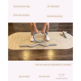 Power Ring 10lbs 2 in 1 Kettlebell Dumbbell Professional Fitness Training Weight, 10 lbs, Circular Exercise Equipment Women Men Pilates Ring Yoga Strength Training Home Gym (Pink)