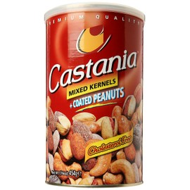 Castania BBQ Lebanese Nuts, Mixed Kernels with Kri Kri, Pistachios, Almonds, Cashews, Hazelnuts, & Peanuts, Cholesterol Free! 16oz